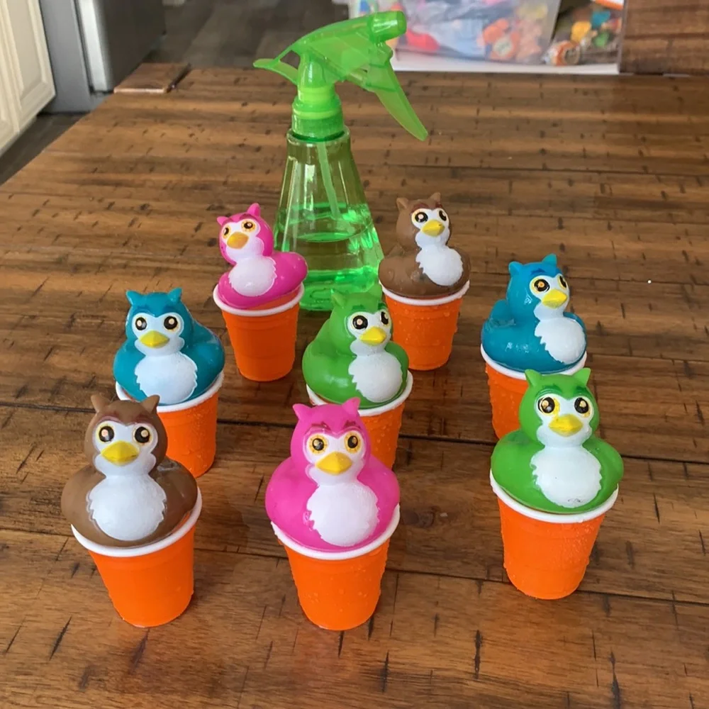 Owls and Cups with Water Bottle Sensory Bag